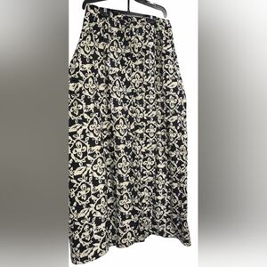 Vintage Blue and White Floral Button Down Skirt